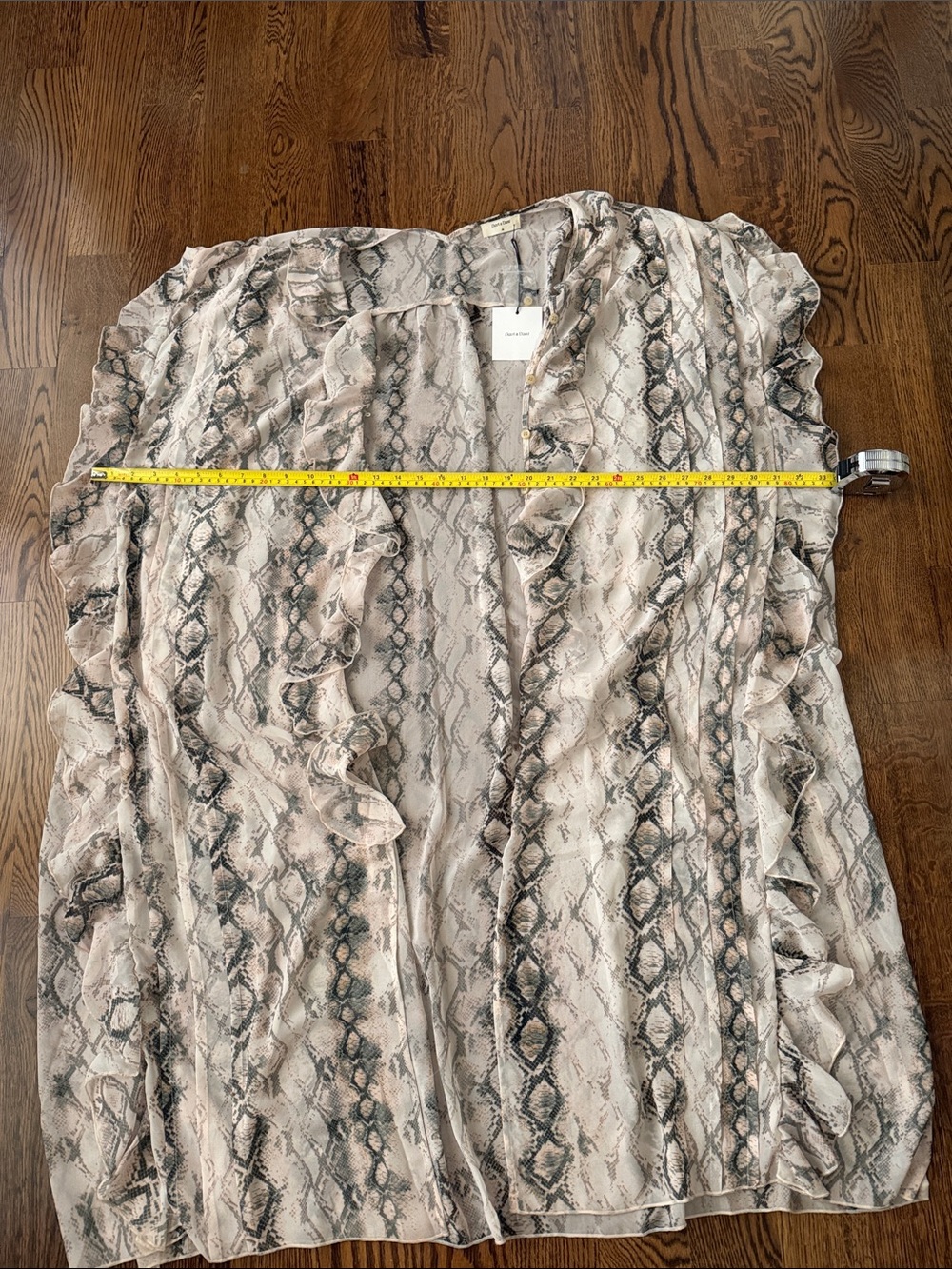 DAVI & DANI Neutral Snake-Print Ruffle Kimono medium - Picture 12 of 13